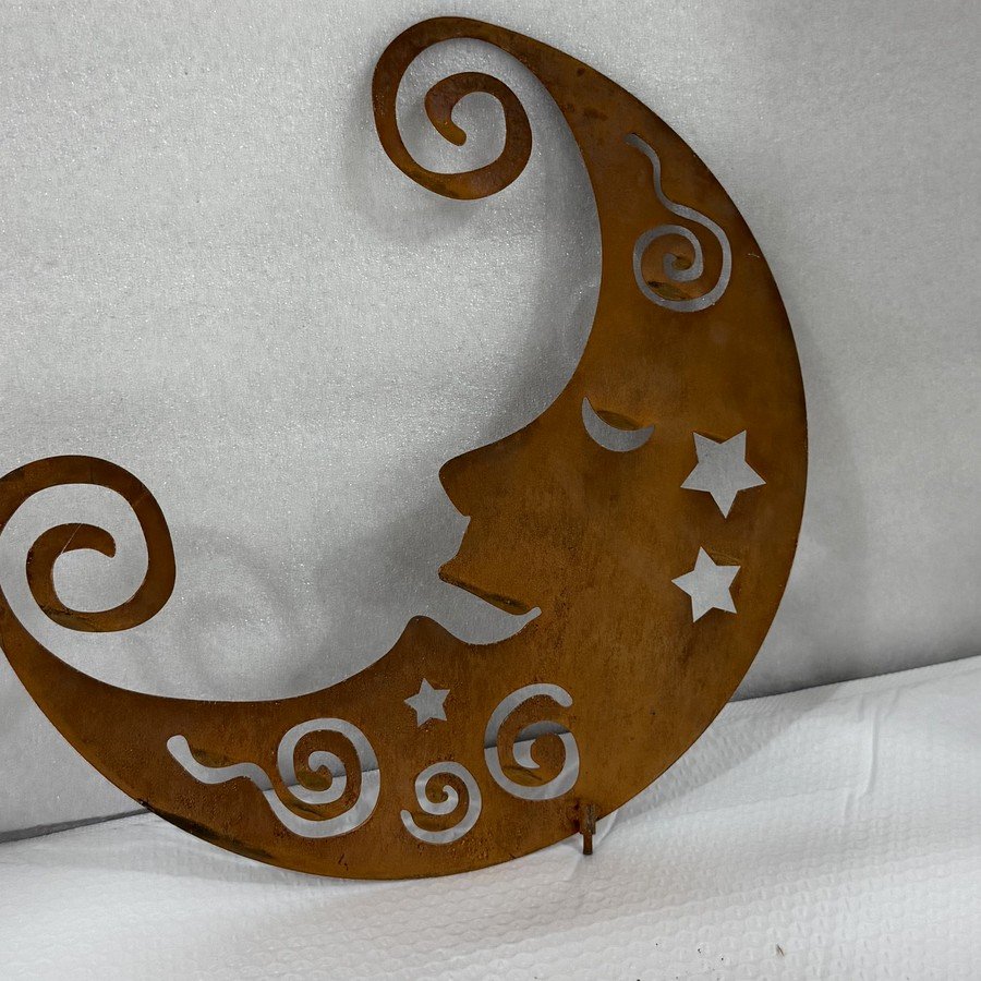 Moon and stars metal wall art