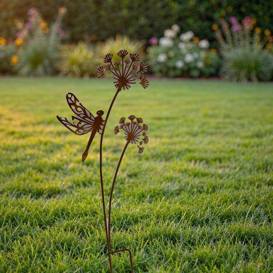 Dandelion metal garden stake